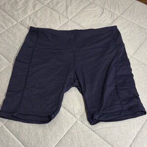 Women's Navy Blue Biker Athletic Shorts